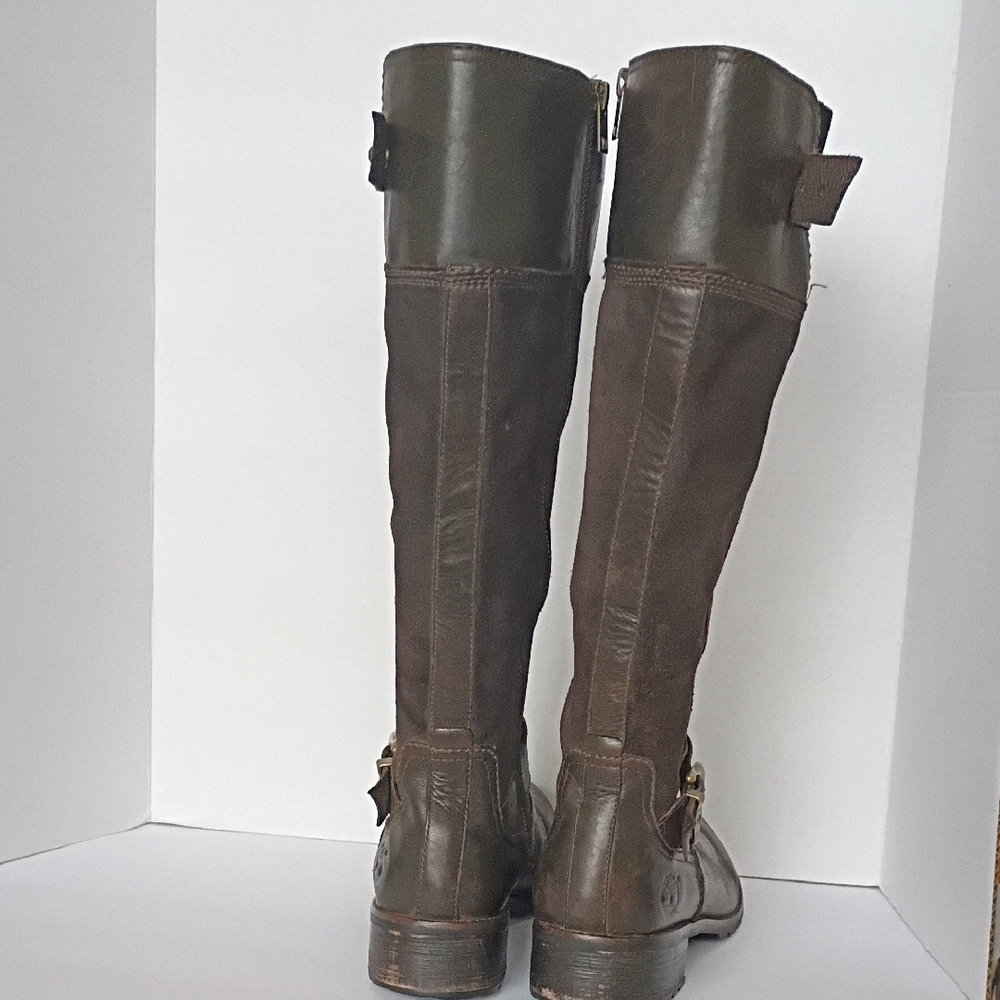 Timberland Brown Leather Tall Boots Size 11 - Picture 6 of 9